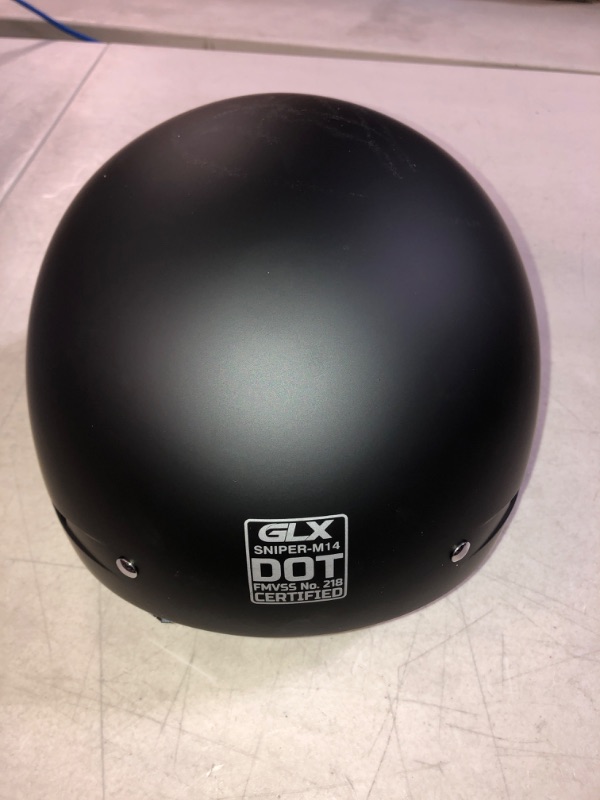 Photo 4 of GLX M14 Cruiser Scooter Motorcycle Half Helmet with Free Tinted Retractable Visor DOT Approved (Matte Black, Medium) Matte Black Medium