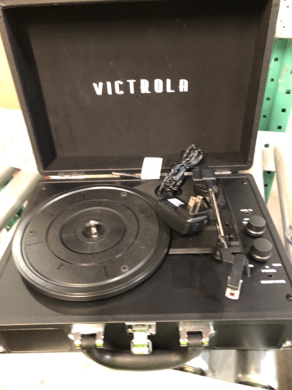 Photo 2 of Victrola VSC-500BTC-BLK Vinyl Suitcase Record Player with Cassette (Black)