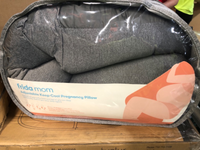 Photo 2 of Frida Mom Adjustable Keep-Cool Pregnancy Pillow | Support for Belly, Hips + Legs for Pregnant Women | Breathable + Cooling Grey Fabric