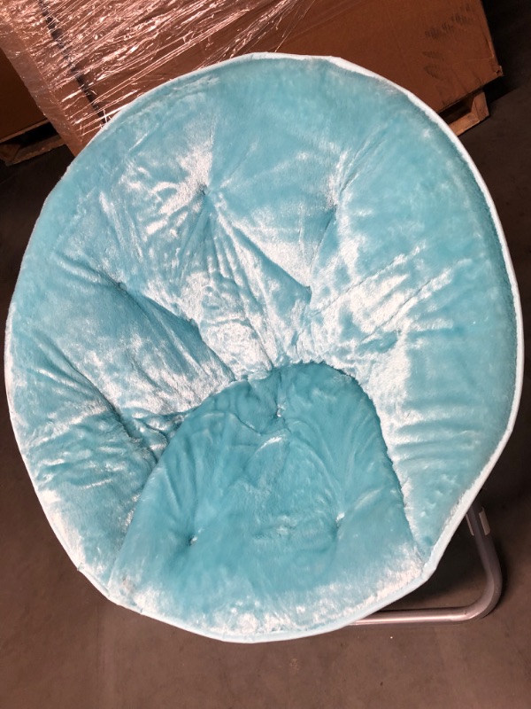 Photo 5 of **SEE NOTES**  Urban Shop Faux Fur Saucer Chair, Light Blue