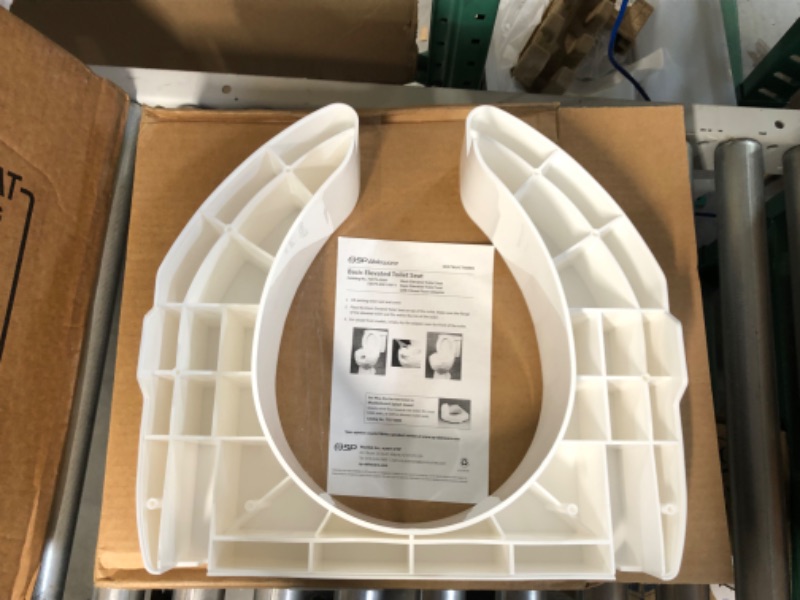 Photo 3 of **USED BUT APPEARS NEW** SP Ableware Basic Open-Front 3-Inch Elevated Toilet Seat for Standard/Elongated Toilets - White (725790000) Universal