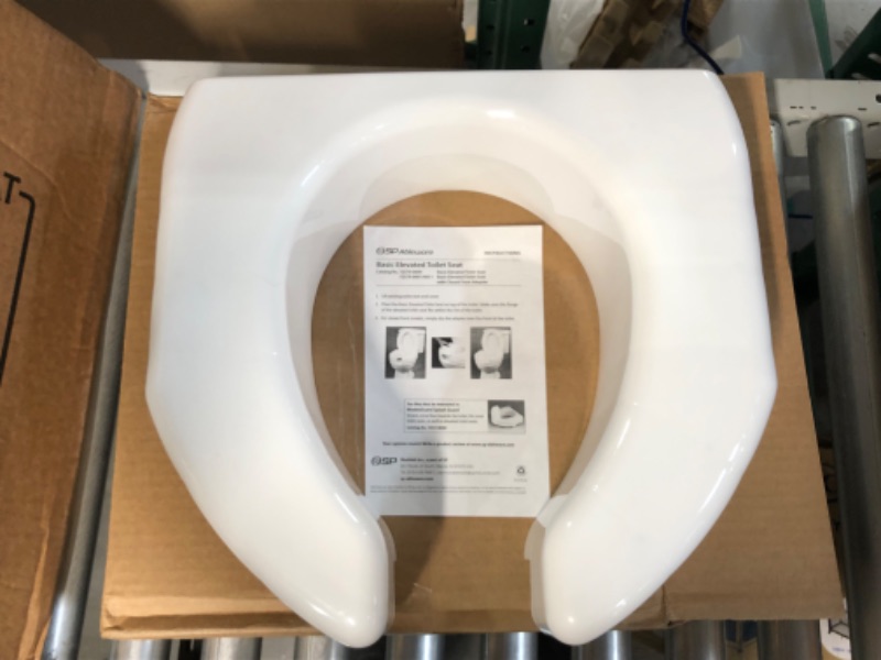 Photo 2 of **USED BUT APPEARS NEW** SP Ableware Basic Open-Front 3-Inch Elevated Toilet Seat for Standard/Elongated Toilets - White (725790000) Universal