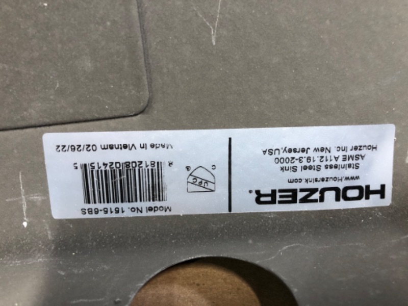 Photo 2 of **SEE NOTES**  Houzer Hospitality Series Topmount Stainless Steel 2-Holes Bar/Prep Sink Combo with Bar Sink Basket Strainer for 2-Inch Drain Openings 1515-6BS-C Sink & Drain Combo