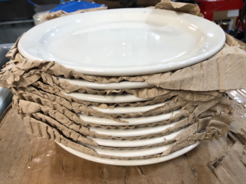 Photo 3 of (36 Plates Total) CAC China NRC-22 Narrow Rim 8-3/8-Inch American White Stoneware Plate, Box of 36 8-3/8-Inch American White; Off White; Creamy White