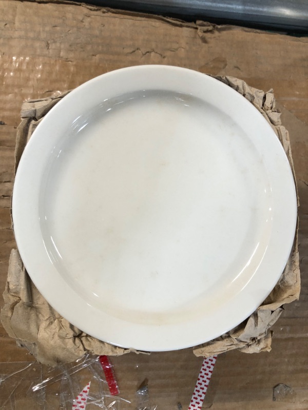 Photo 4 of (36 Plates Total) CAC China NRC-22 Narrow Rim 8-3/8-Inch American White Stoneware Plate, Box of 36 8-3/8-Inch American White; Off White; Creamy White