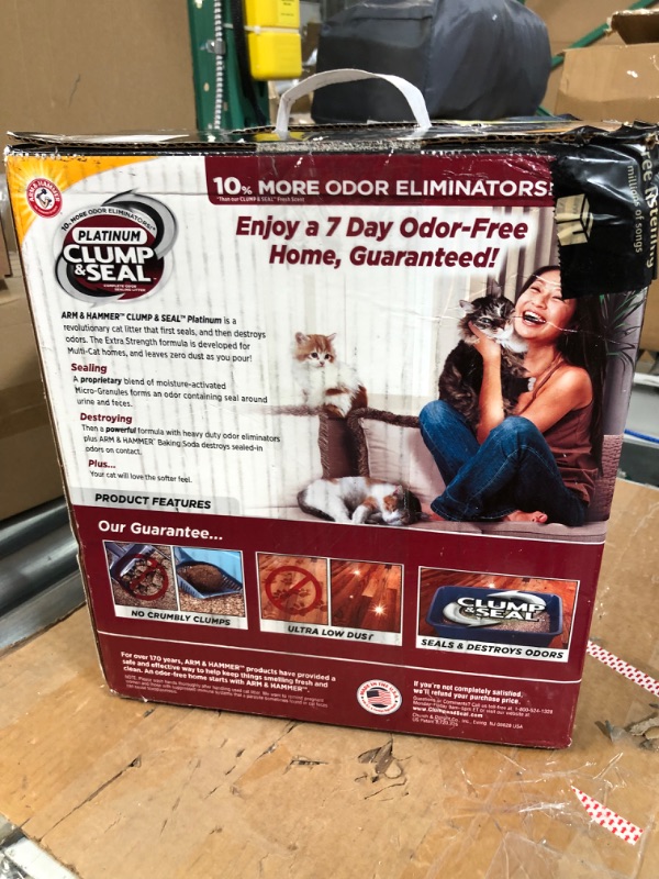 Photo 1 of **NEW ITEM, BOX DAMAGED** ARM & HAMMER Clump & Seal Platinum Cat Litter 40 lb