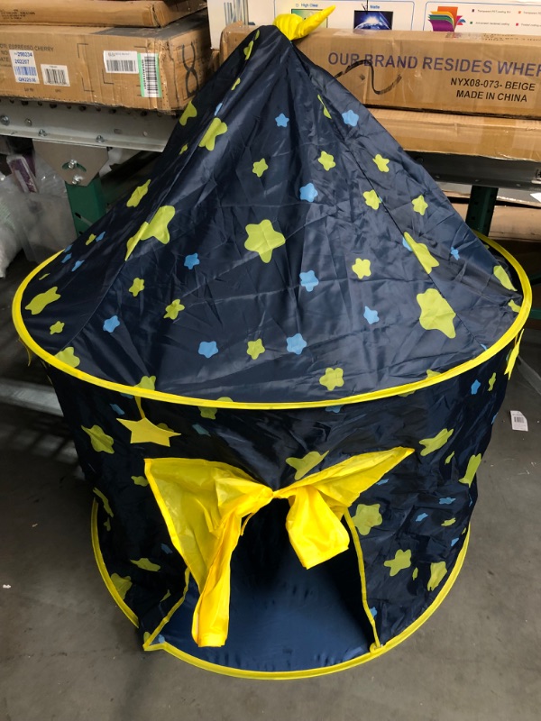 Photo 1 of **SEE NOTES**  LotFancy Play Tent for Boys, with Star Lights and Storage Carrying Bag, Pop Up Play Tent House for Kids Toddlers, Indoor and Outdoor Use, Foldable, Portable, Blue