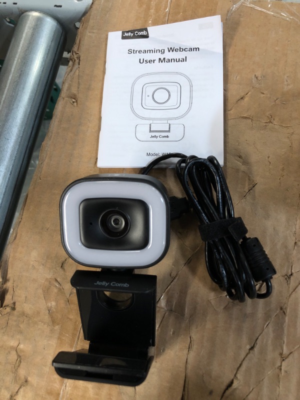 Photo 2 of 60FPS Webcam with Ring Light, Auto-Focus 1080P Web Camera with Dual Microphone and Privacy Cover?Streaming Webcam for YouTube, Skype, Zoom, Twitch, OBS, Xsplit and Video Calling