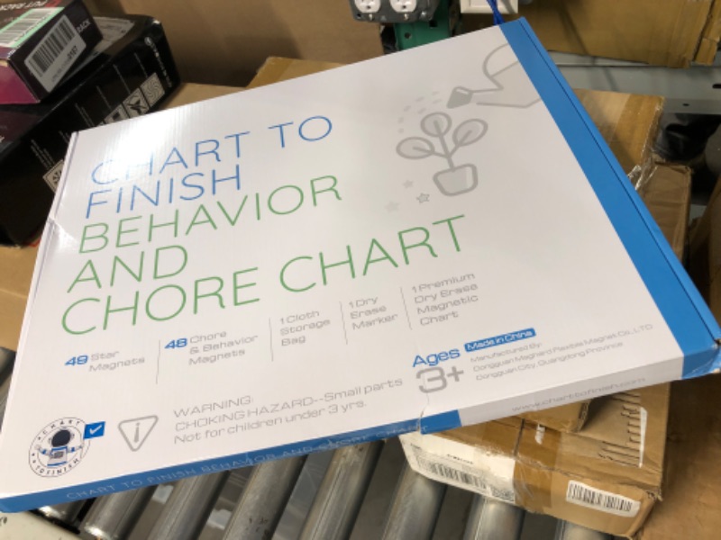 Photo 3 of Chart to Finish Behavior Chart and Chore Chart for Kids, 12 x 16 inch Magnetic Chore Chart Also Hangs on The Wall, Includes 99 Magnets and Accessories, Accomodates All Ages from Toddlers to Teens