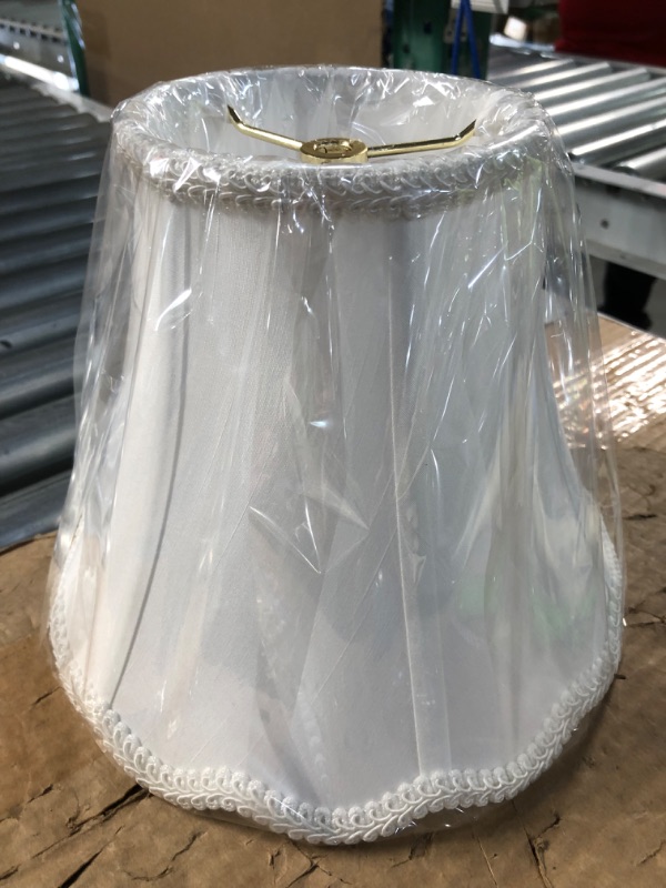 Photo 3 of **USED BUT APPEARS NEW** White Bell Scalloped Lamp Shade 5'' Top x 10'' Bottom x 8.3'' Slant Height x 8'' Vertical Height Imperial Lampshade Replacement, Brass Spider 5'' x 10'' x 8.3''