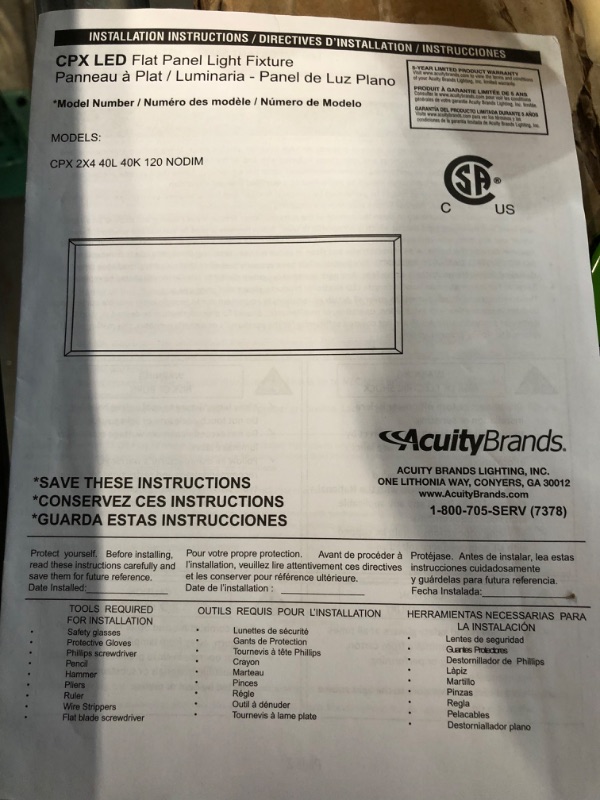 Photo 5 of Lithonia Lighting CPX 2X4 40L 40K 120 NODIM CP2 2 ft. x 4 ft. CPX LED Flat Panel 