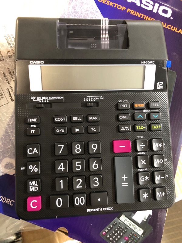 Photo 2 of Casio HR-200RC Printing Calculator