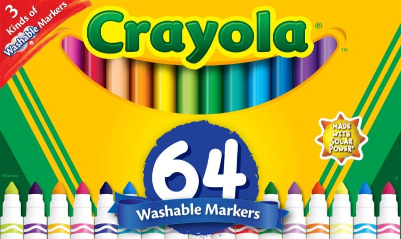 Photo 1 of Crayola Washable Marker Set, School Supplies, Gel, Window, Broad Line Markers, 64ct 