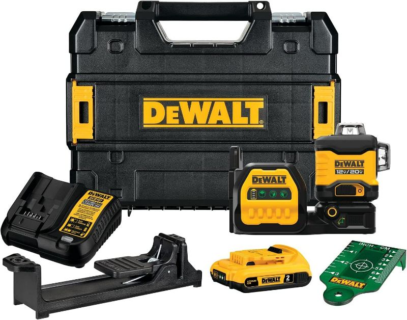 Photo 1 of DEWALT 20V MAX Laser Level Kit - 6 Piece Set, 3 x 360, Green (DCLE34030G)