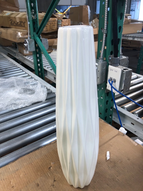 Photo 3 of *APPEARS NEW* White Floor Vase 28 Inches Tall Ceramic Flower Holder Decorative Large Vase, White Ceramic Vase 17.7" Tall
