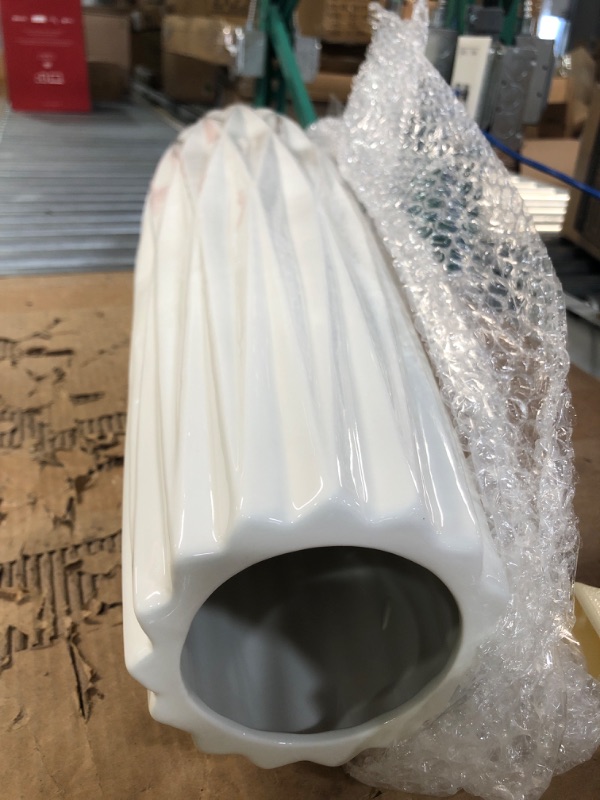 Photo 6 of *APPEARS NEW* White Floor Vase 28 Inches Tall Ceramic Flower Holder Decorative Large Vase, White Ceramic Vase 17.7" Tall
