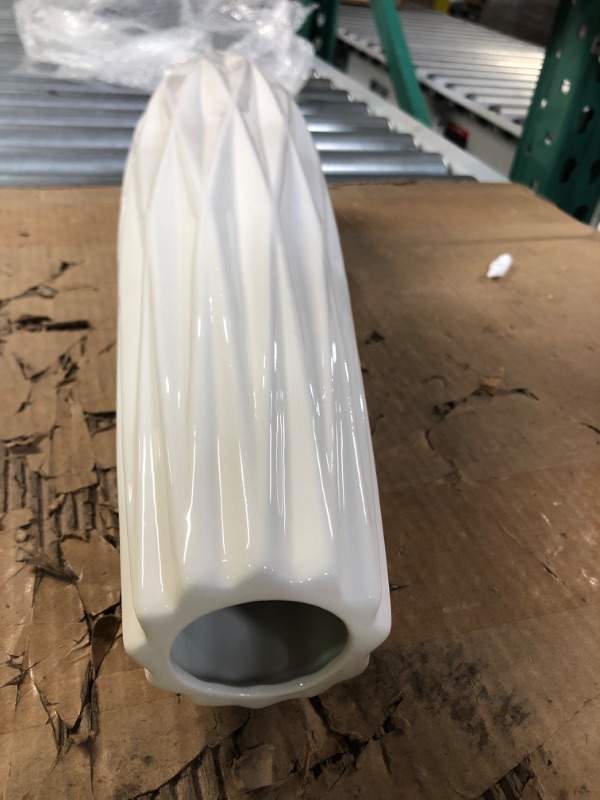 Photo 4 of *APPEARS NEW* White Floor Vase 28 Inches Tall Ceramic Flower Holder Decorative Large Vase, White Ceramic Vase 17.7" Tall
