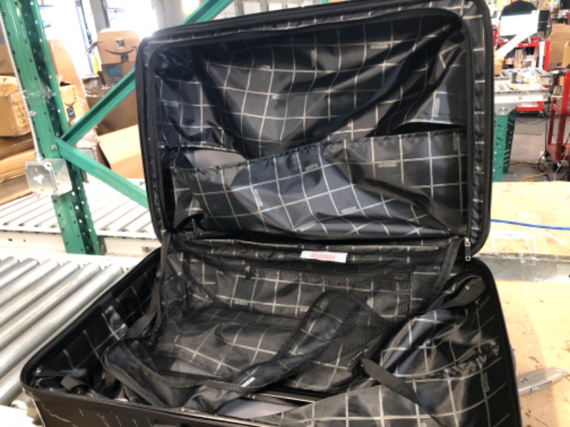 Photo 3 of *GENTLY USED* American Tourister Moonlight Hardside Expandable Luggage with Spinner Wheels, Black Marble, Checked-Large 28-Inch