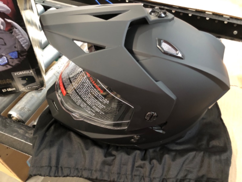 Photo 3 of 1Storm Dual Sport Motorcycle Full Face Helmet, Matte Black Medium