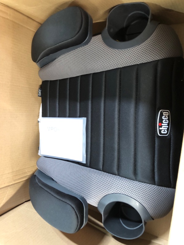 Photo 3 of Chicco GoFit Backless Booster Car Seat, Black/Grey Shark