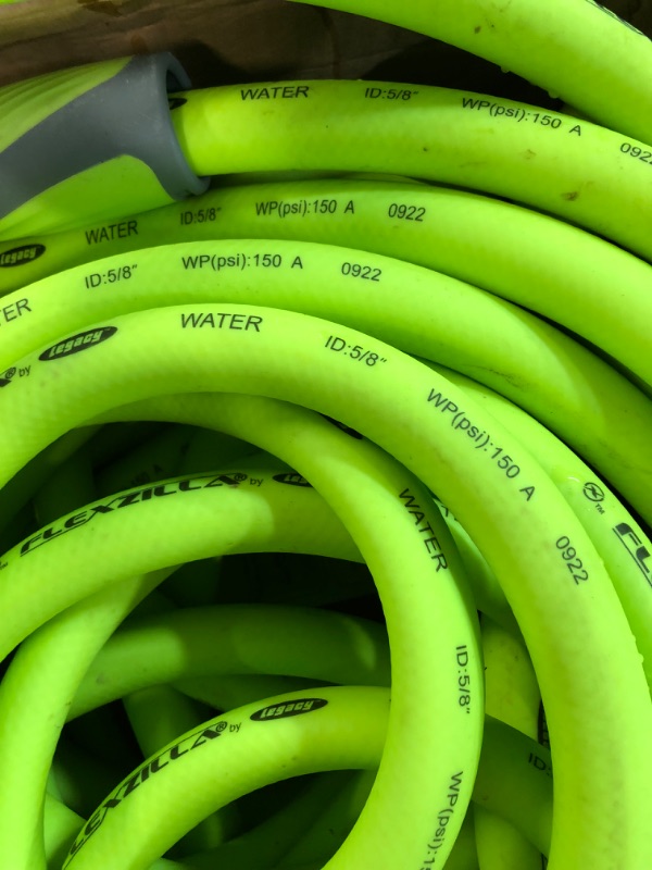 Photo 3 of *Used/WET* Flexzilla Garden Hose with SwivelGrip, 5/8 in. x 75 ft., Heavy Duty, Lightweight HFZG575YWS 