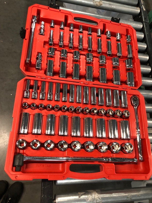 Photo 2 of *1 Latch Broken On Case*TEKTON 1/2 Inch Drive 6-Point Socket and Ratchet Set, 83-Piece (3/8 - 1-5/16 in., 10-32 mm) SKT25302 