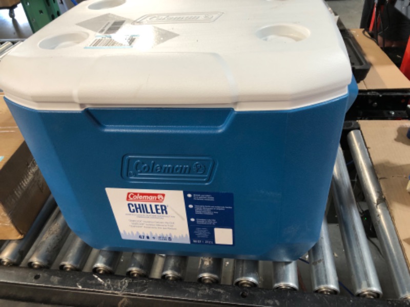 Photo 3 of *Used/Dirty* Coleman 60 Quart Wheeled Cooler Ocean Blue