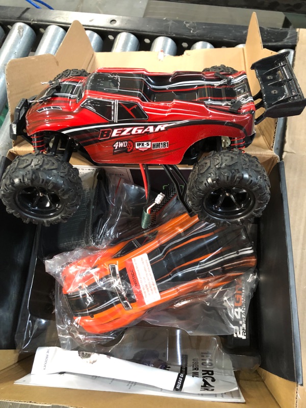 Photo 2 of BEZGAR HM181 Hobby Grade 118 Scale Remote Control Monster Vehicle Trucks - 4WD Top Speed 35 Km/h All Terrains Off Road RC Truck, Waterproof RC Car