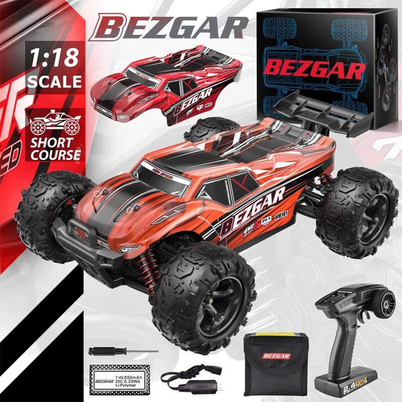 Photo 1 of BEZGAR HM181 Hobby Grade 118 Scale Remote Control Monster Vehicle Trucks - 4WD Top Speed 35 Km/h All Terrains Off Road RC Truck, Waterproof RC Car