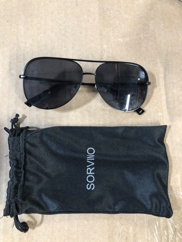 Photo 2 of SORVINO Oversized Aviator Sunglasses for Women Men Classic Retro Bulk Black Faded Shade Sun Glasses Classic UV Protection Black/Black