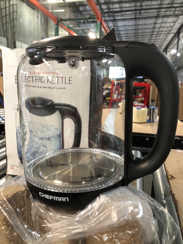 Photo 6 of *USED/DIRTY* Chefman 1.7 Liter Electric Kettle With Easy Fill Lid, Cordless With Removable Lid And 360 Swivel Base