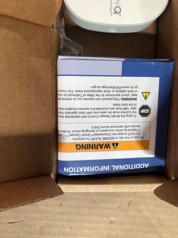 Photo 3 of **Missing Sensor** myQ Chamberlain Smart Garage Control - Wireless Garage Hub and Sensor with Wifi & Bluetooth, myQ-G0401-ES, White