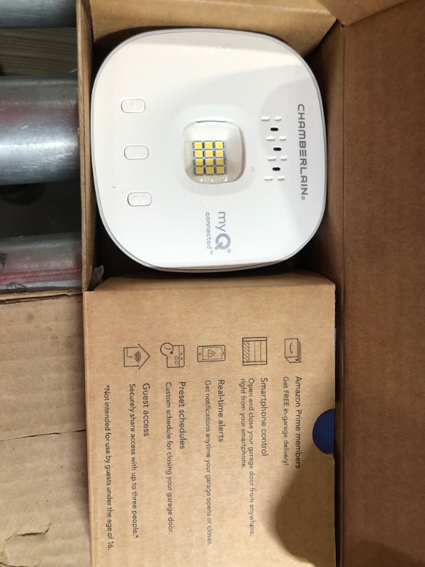 Photo 4 of **Missing Sensor** myQ Chamberlain Smart Garage Control - Wireless Garage Hub and Sensor with Wifi & Bluetooth, myQ-G0401-ES, White