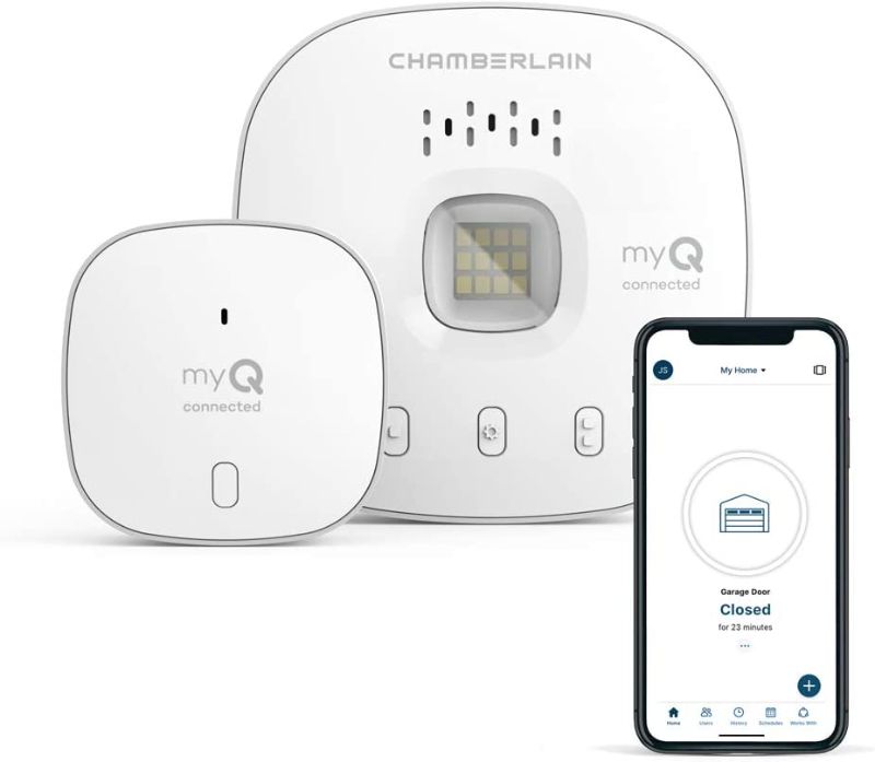 Photo 1 of **Missing Sensor** myQ Chamberlain Smart Garage Control - Wireless Garage Hub and Sensor with Wifi & Bluetooth, myQ-G0401-ES, White