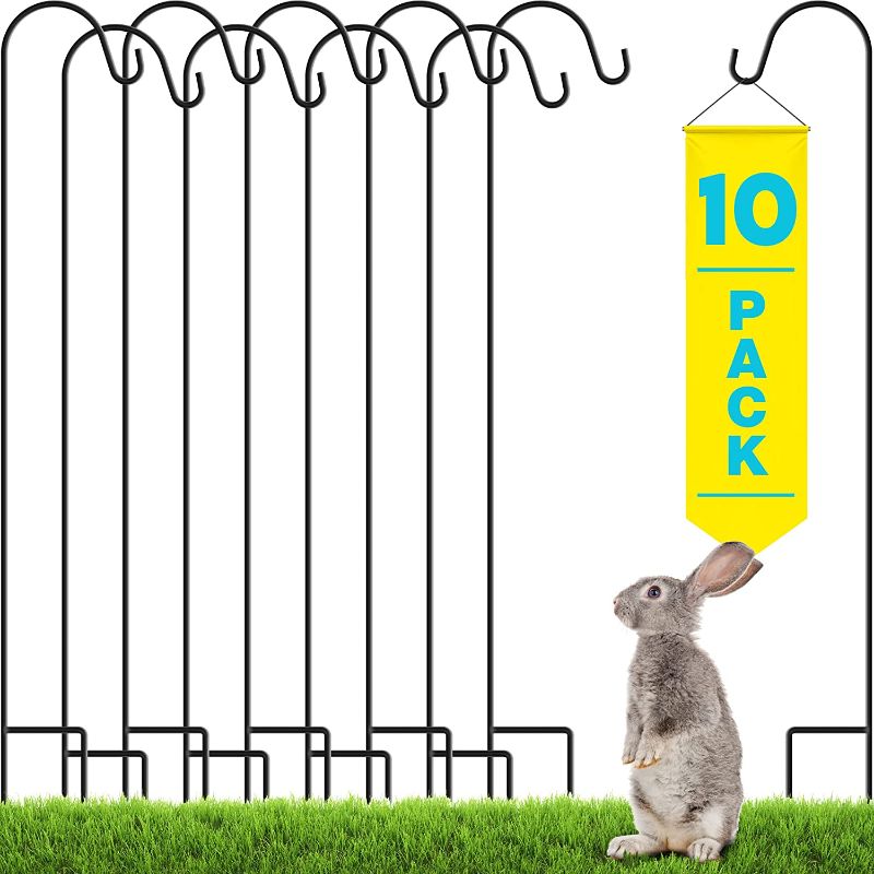Photo 1 of **USED/SEE NOTES**SIMILAR TO STOCK PIC** Shepherds Hooks for Outdoor - 10 Pack - 35" Heavy Duty Metal Bird Feeder Pole, Plant Hangers, Black