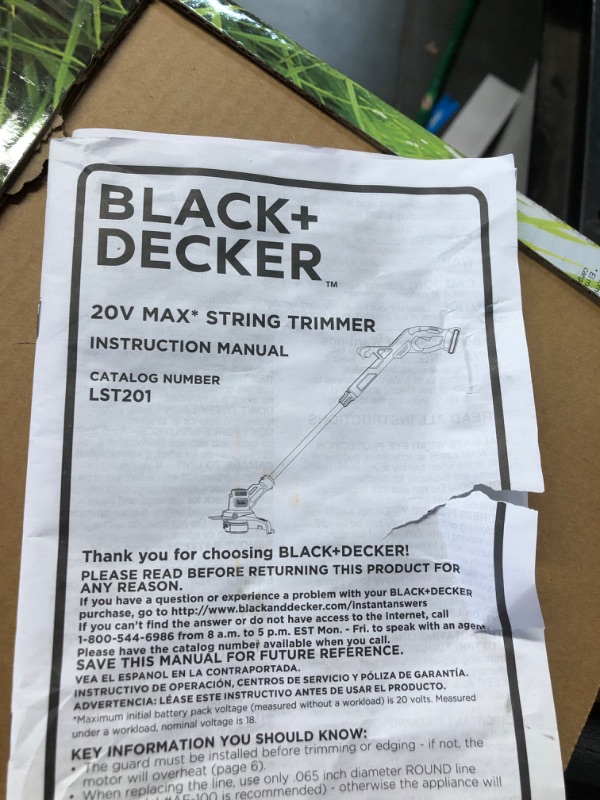 Photo 7 of **USED/ SEE NOTES** BLACK+DECKER 20V MAX* String Trimmer / Edger and Sweeper Combo Kit, 10-Inch (LCC221)