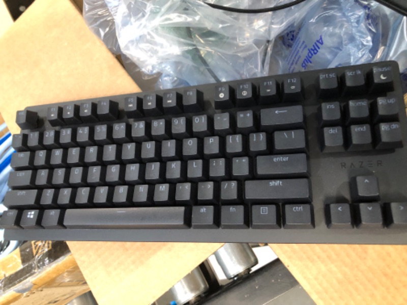 Photo 8 of *USED/SEE NOTES** Razer Huntsman V2 TKL Tenkeyless Gaming Keyboard: Fastest Clicky Optical Switches Gen2 w/ Sound Dampeners & 8000Hz Polling Rate - Detachable TypeC Cable, Classic Black