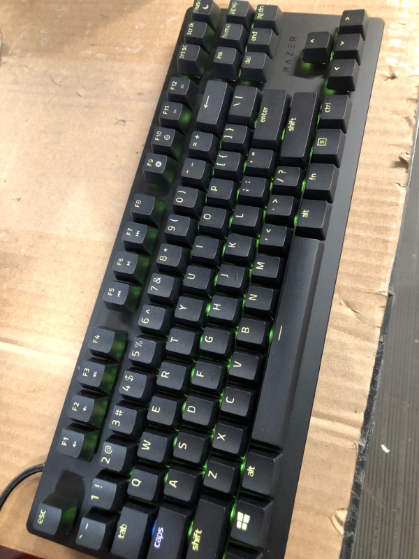 Photo 3 of *USED/SEE NOTES** Razer Huntsman V2 TKL Tenkeyless Gaming Keyboard: Fastest Clicky Optical Switches Gen2 w/ Sound Dampeners & 8000Hz Polling Rate - Detachable TypeC Cable, Classic Black