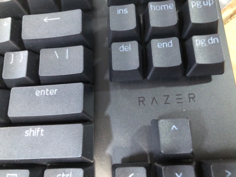 Photo 5 of *USED/SEE NOTES** Razer Huntsman V2 TKL Tenkeyless Gaming Keyboard: Fastest Clicky Optical Switches Gen2 w/ Sound Dampeners & 8000Hz Polling Rate - Detachable TypeC Cable, Classic Black