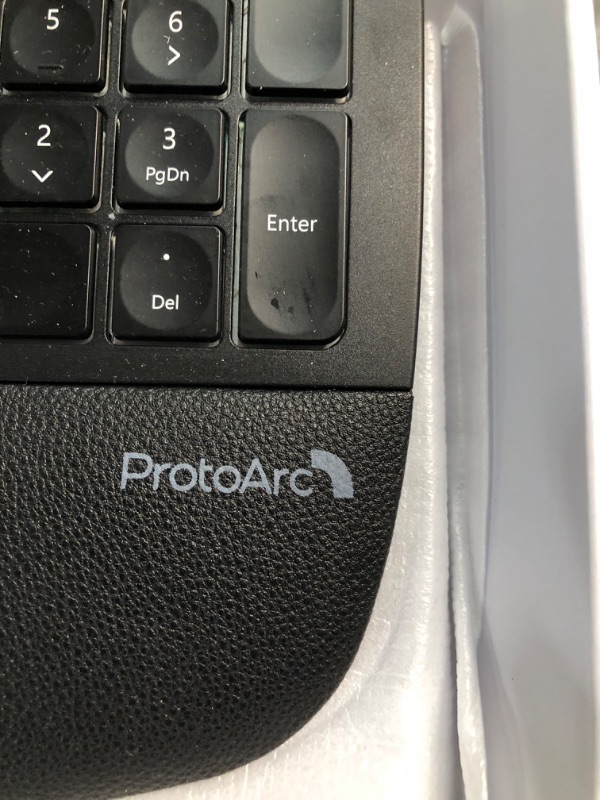 Photo 1 of **USED/SEE NOTES** ProtoArc Backlit Wireless Ergonomic Keyboard, EK01 Bluetooth Ergo Split Keyboard with Wrist Rest, Natural Typing, Multi-Device, Rechargeable, Windows/Mac/Android