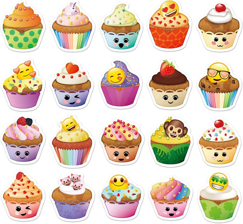 Photo 1 of 960 PCS Emoji Cupcake Stickers ( 2 pack)