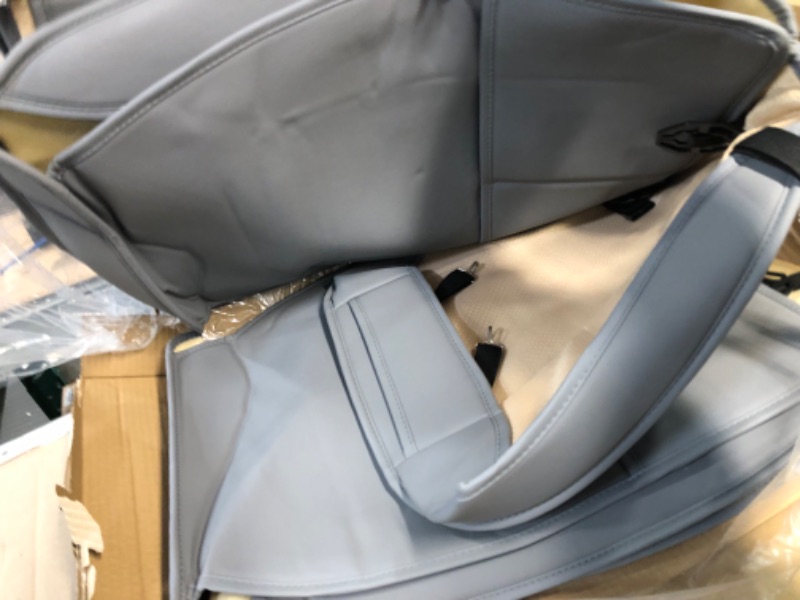 Photo 3 of **USED BUT APPEARS NEW**  LINGVIDO Leather Car Seat Covers,Breathable and Waterproof Faux Leather Automotive Seat Covers, Gray 5 Sets Full Seat