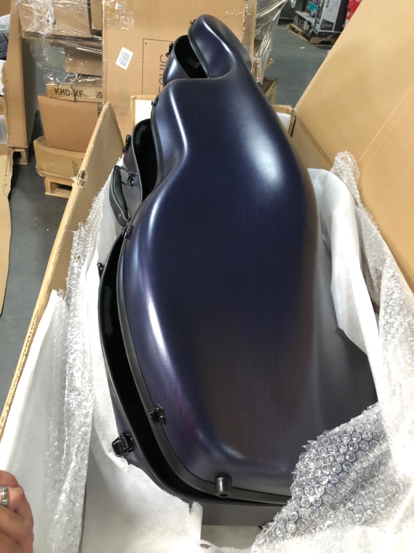 Photo 5 of Crossrock Poly Carbon Composite Case fits for 4/4 Size Cello with Backpack and Wheels in Blue(CRF102CEFBLHT) (CRF1020CEFBLHT) 4/4 Cello Case Blue **NEW**