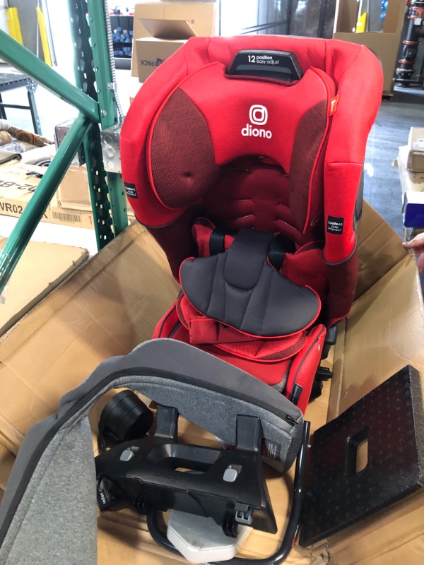 Photo 2 of ***SEE NOTES*** Diono Radian 3QXT 4-in-1 Rear and Forward Facing Convertible Car Seat, Safe Plus Engineering, 4 Stage Infant Protection, 10 Years 1 Car Seat, Slim Fit 3 Across, Red Cherry Red Cherry QXT