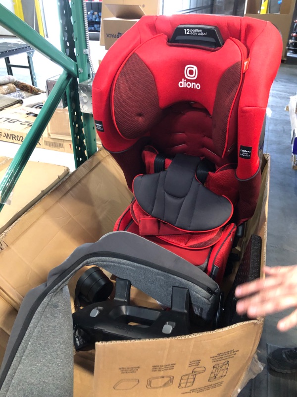 Photo 6 of ***SEE NOTES*** Diono Radian 3QXT 4-in-1 Rear and Forward Facing Convertible Car Seat, Safe Plus Engineering, 4 Stage Infant Protection, 10 Years 1 Car Seat, Slim Fit 3 Across, Red Cherry Red Cherry QXT