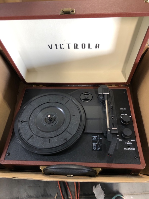 Photo 3 of Victrola Vintage 3-Speed Bluetooth Portable Suitcase Record Player with Built-in Speakers