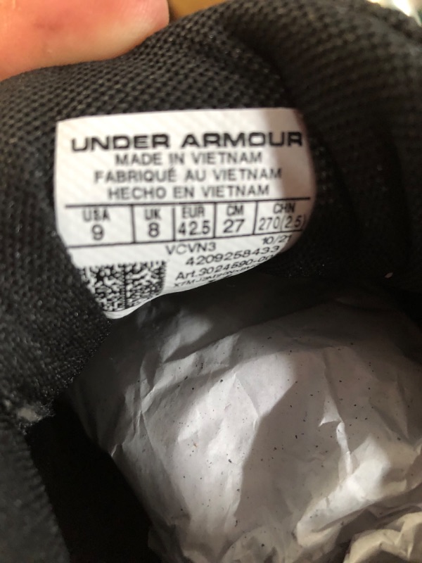 Photo 2 of Under Armour Men's Charged Assert 9 Camo Sneaker 9 Black (001)/Black