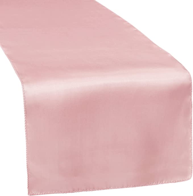 Photo 1 of 10 Pieces RCZ Decor Satin Table Runner - 108" x 14" | Dusty Rose/Mauve | 1 Pc.