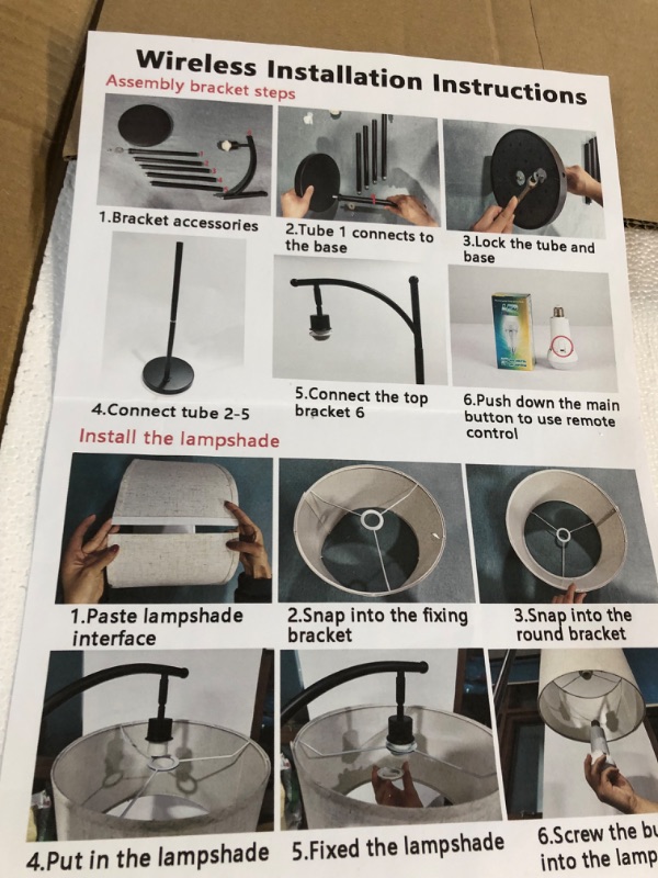 Photo 2 of (READ NOTES) Battery Operated Cordless Floor Lamp with Remote Control