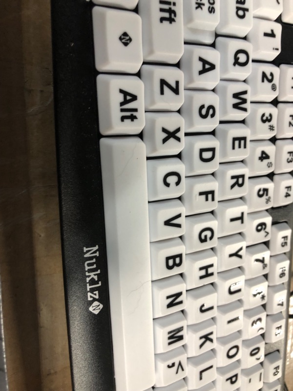 Photo 3 of Nuklz N Large Print Computer Keyboard | Visually Impaired Keyboard | High Contrast Black and White Keys